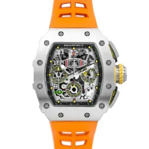 RM 011-03 Automatic Flyback Chronograph in Titanium on Orange Rubber