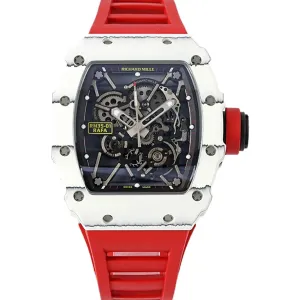 RM 035-01 Rafael Nadal White NTPT on Red Rubber Strap (Sonic)