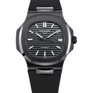 AET Nautilus 5711 Black Dial Black Ceramic